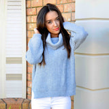 Long-sleeved knit high collar Sweater