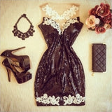 Slim lace sleeveless dress