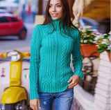 Fashion long-sleeved high-necked knit sweater