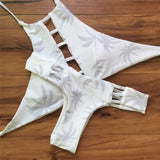 Sexy white print bikini swimsuit