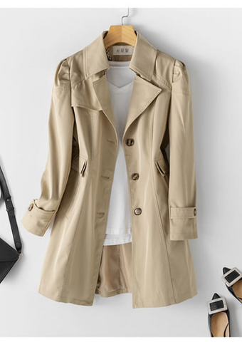 Solid Color Slim Long Sleeve Coat