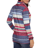 Design Cowl Neck Drawstring Color Striped Hoodie