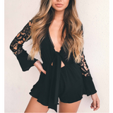Sexy Long-Sleeved Ruffled Jumpsuit