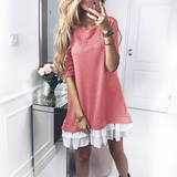 Women's Solid Color Long Sleeve Dress