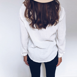 Long Sleeved Solid Color Fashion Long Sleeve Shirt