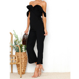 Women Sexy Wrapped Chest Backless Jumpsuit