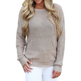 Solid Color Loose Knitting Backless Sweater
