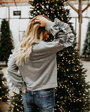 Solid Color Round Neck Long Sleeve Sweater