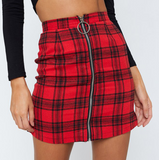 Printed Sexy High Waist Zipper Lattice Hip Skirt