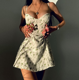Women'S Floral Suspender Sleeveless Dress