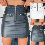 Sexy Zipper Splicing Hip Skirt