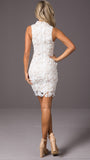 Fashion Solid Color Lace Zipper Sleeveless Dress