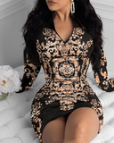 Fashion Women'S Long-Sleeved Tight Dress