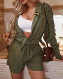 Sexy Long Sleeve Vest Two-piece Set