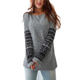 Sexy Round Neck Long Sleeve Printing Sweater