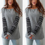 Sexy Round Neck Long Sleeve Printing Sweater