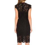 Solid Color Lace Slim Sexy Sleeveless Dress