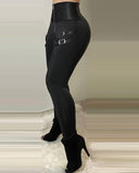 Black Casual Tight Design Trousers