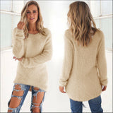 Apricot Long Sleeve Blouse with Fur