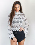 Sweet Lace Long-Sleeved T-Shirt