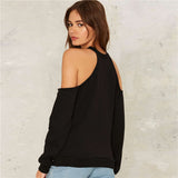 Solid color long-sleeved hanging neck Sweater