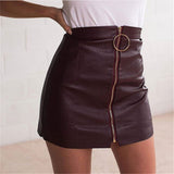 Solid Color Zipper Skirts