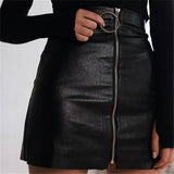 Solid Color Zipper Skirts