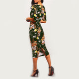 Slim Package Hip Print Dress