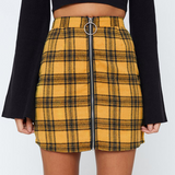 Printed Sexy High Waist Zipper Lattice Hip Skirt