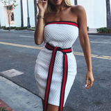 Women'S White Backless Solid Color Dress