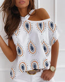 Printed Fashion Casual Round Neck Short Sleeve T-Shirt