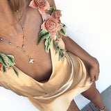 Sexy Sling Embroidery Dress