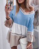 Loose Women'S Long-Sleeved V-Neck Chiffon Top