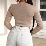 Casual Women's Slim Long Sleeve Chiffon Top