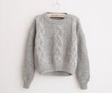Women'S Round Neck Long-Sleeved Knitted Sweater