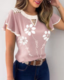 Women's Sweet Printed Short Sleeve Top