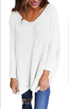 Women'S V-Neck Long-Sleeved Knitted Sweater