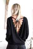 Sweet Women'S Long Sleeve Splice Lace Halter Shirt