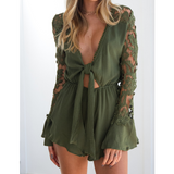Sexy Long-Sleeved Ruffled Jumpsuit