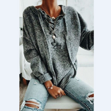 Solid Color Long Sleeve Casual Loose Sweater