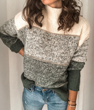 Casual Long Sleeve Stitching Knitted Sweater