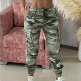 Elegant Temperament Casual Camouflage Printed Pants