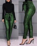 Solid Color Fashion Sexy Green Pants