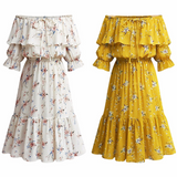 Spring and summer 2018 new large size dress chiffon dress shredded flower chiffon skirt