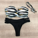 Striped Printed Sexy Split Bikini Swimsuit