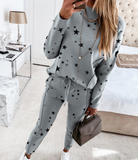 Women'S Star Print Casual Fashion Sports Two-Piece Suit