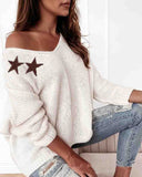 Solid Color Temperament Women'S V-Neck Long Sleeve Sweater
