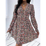 Women's Fashion V-Neck Floral Print Dress