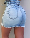 Solid Color Sexy Denim Skirt