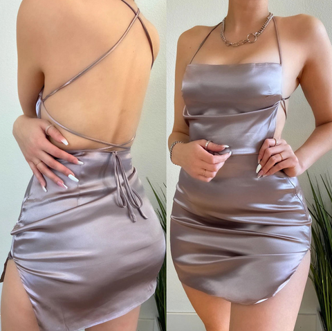 Backless Zipper Sexy High Waist Dress